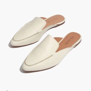 Madewell The Frances Skimmer Leather Mules Cream
